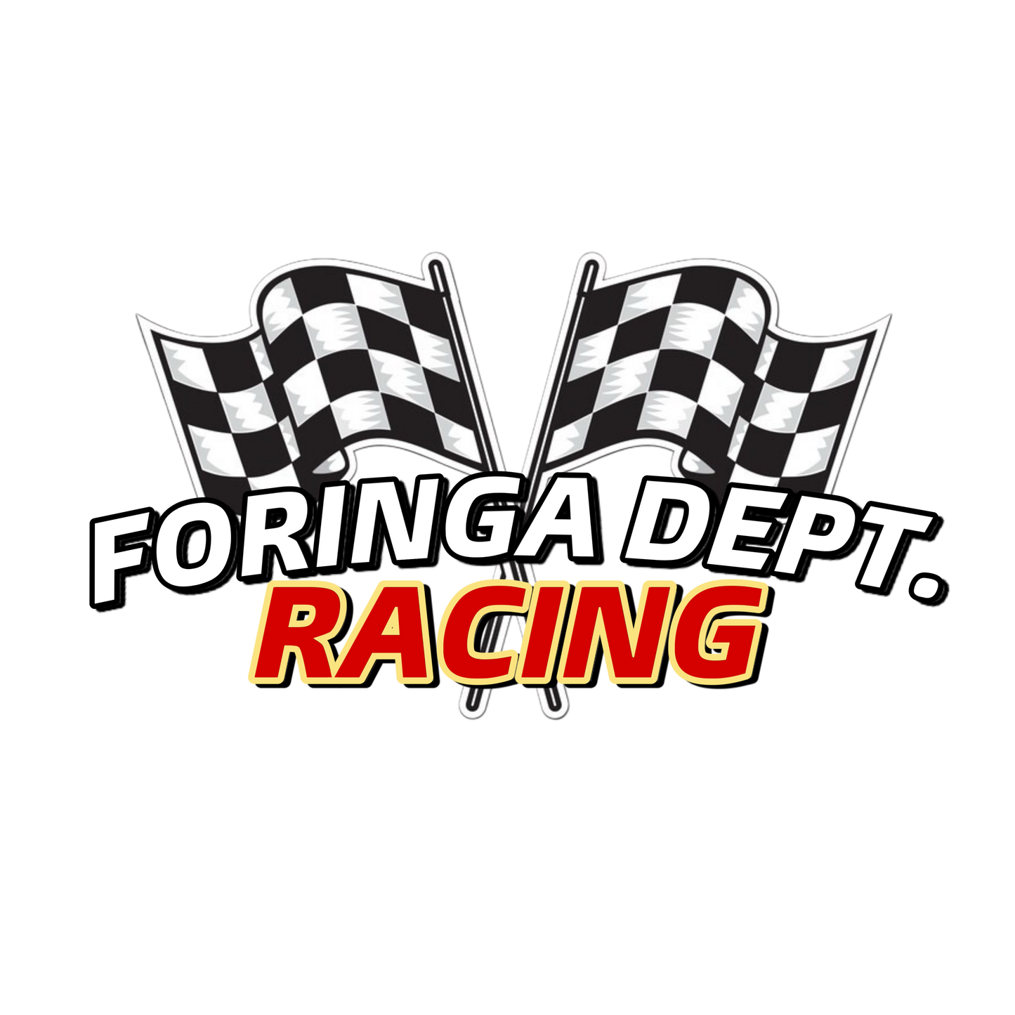 Foringa Dept. Racing Flag Decal 7”x4”