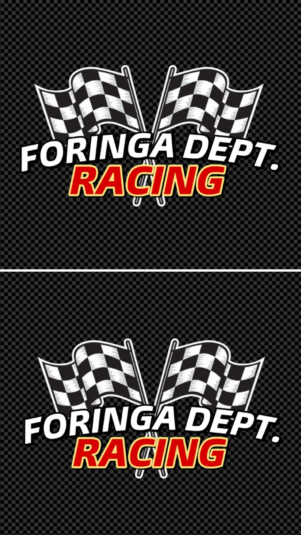 Foringa Dept. Racing Flag Decal 7”x4”