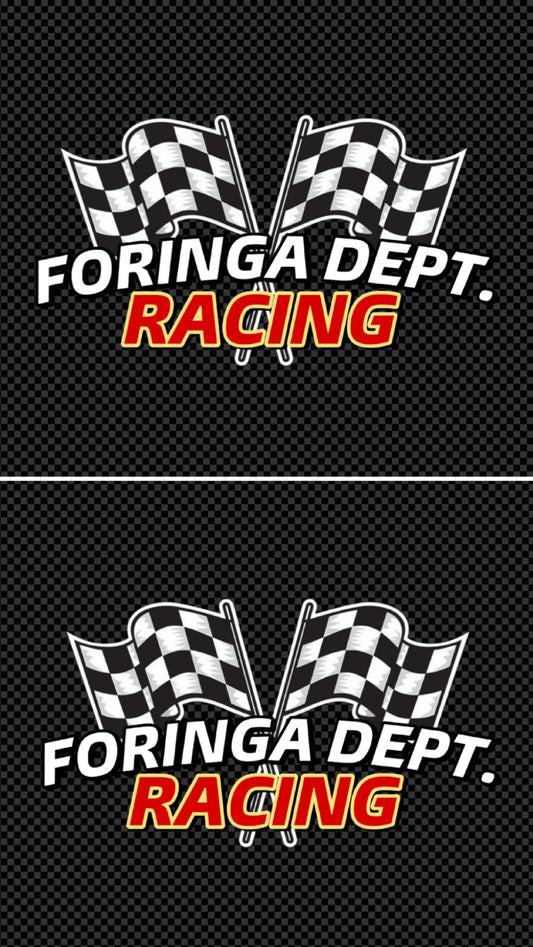 Foringa Dept. Racing Flag Decal 7”x4”
