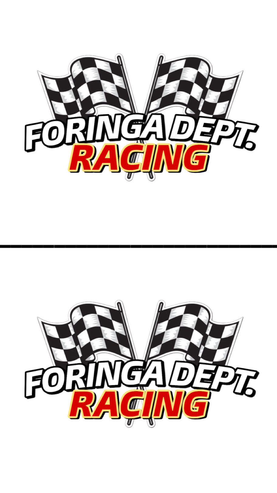Foringa Dept. Racing Flag Decal 7”x4”