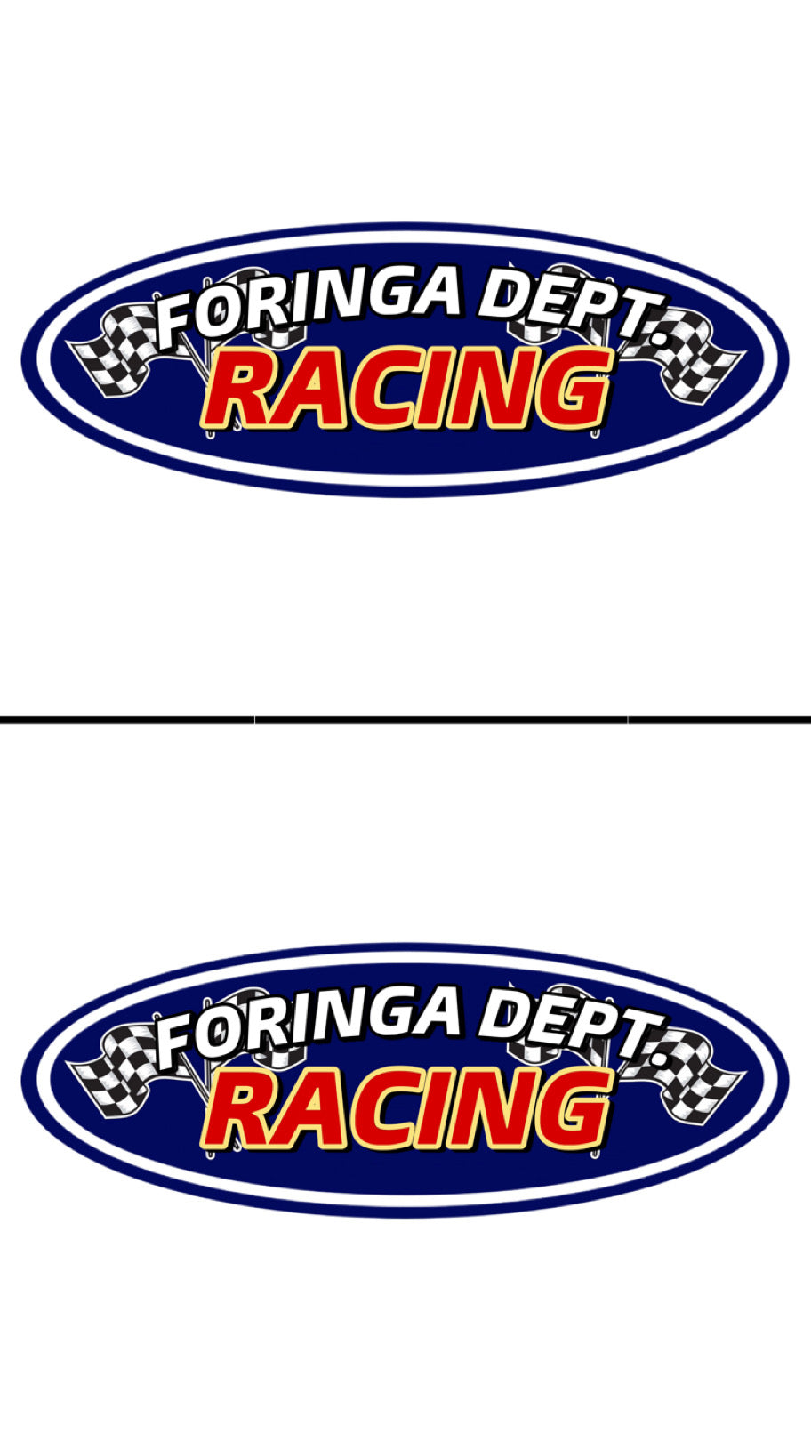 Foringa Dept. Racing Oval Decal 7”x2.6”